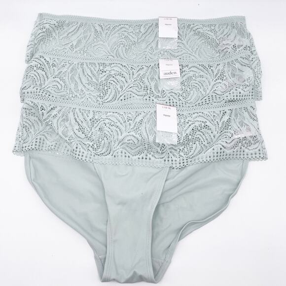 Auden Women's Hipster Underwear Mint Green Lace Lot of 3 Size Large - Picture 1 of 4
